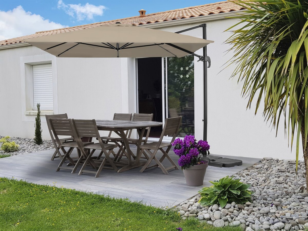 Aluminiowy parasol ogrodowy Sky 4" - 3 x 4 m - Taupe