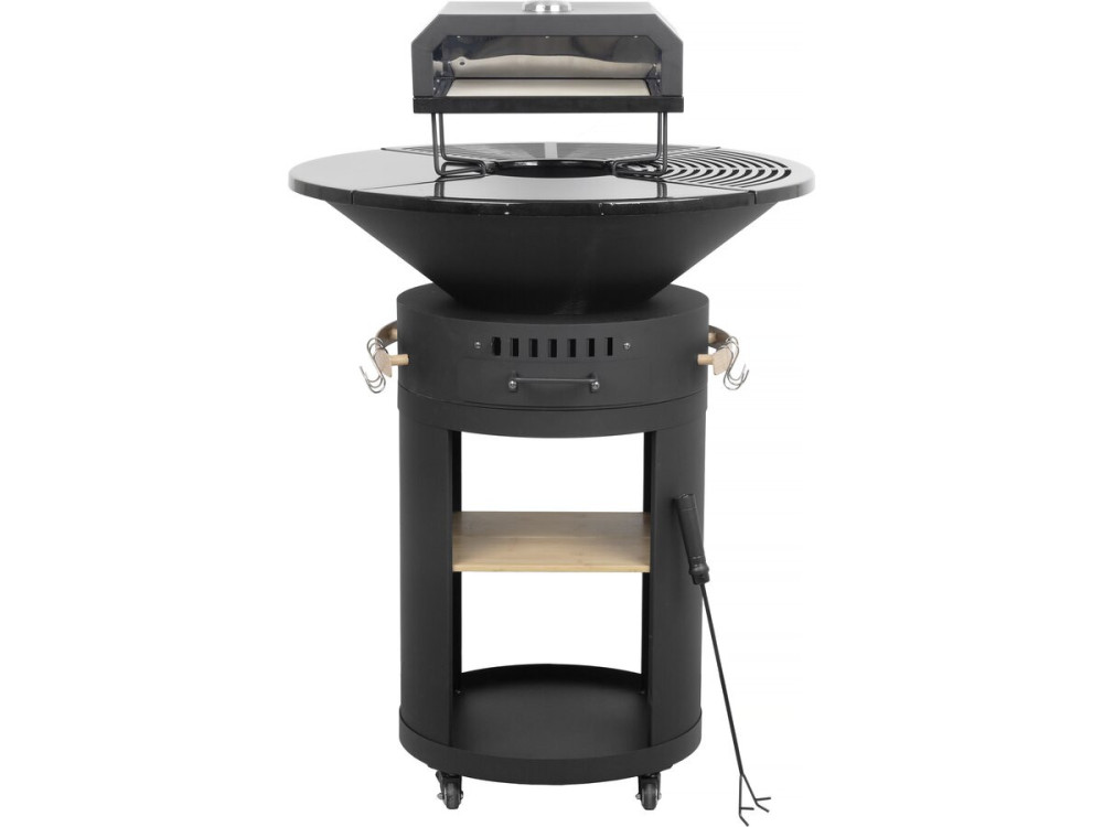 Grill plancha z piecem do pizzy "César premium" - Ø 81 cm - Czarny