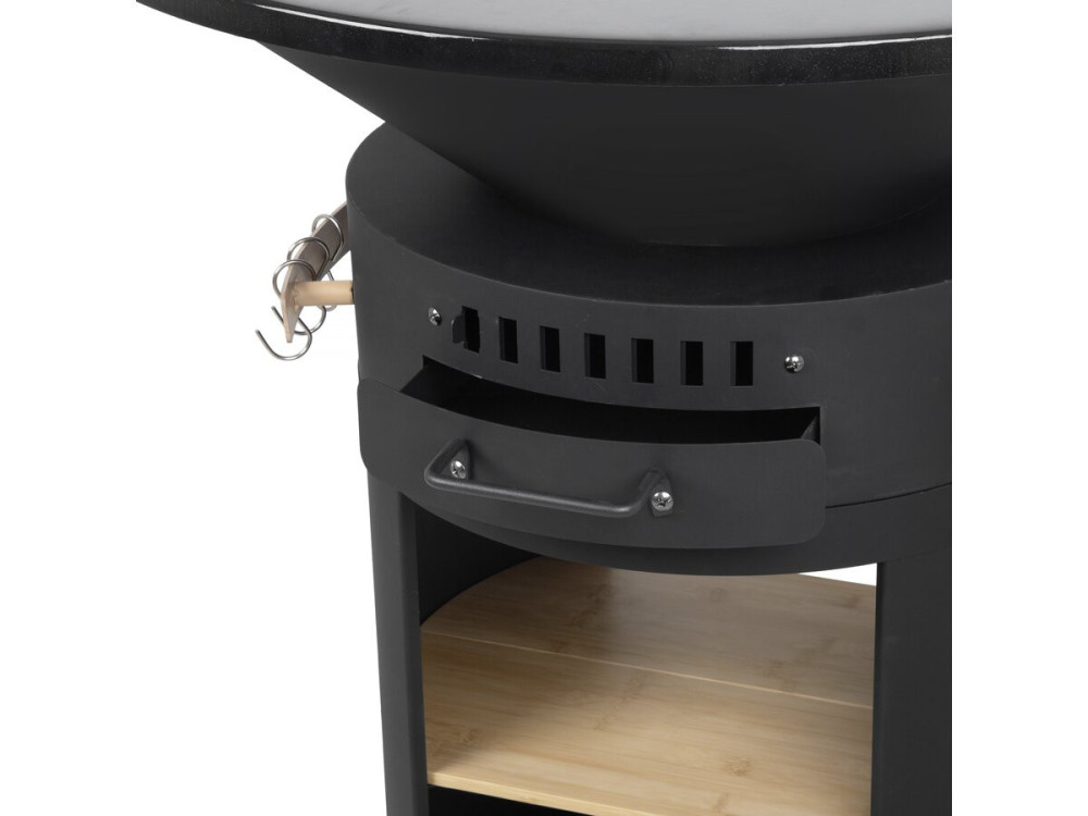 Grill plancha z piecem do pizzy "César premium" - Ø 81 cm - Czarny