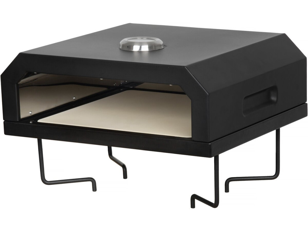 Grill plancha z piecem do pizzy "César premium" - Ø 81 cm - Czarny