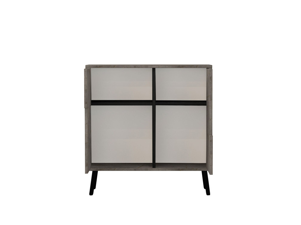 Drewniana szafka wielofunkcyjna "Darien" - 76,5 x 35 x 79,5 cm - Marmur