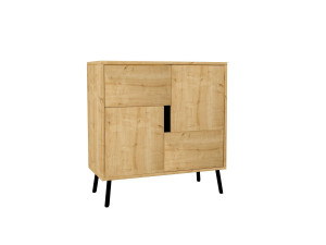 Drewniany kredens "Darien" - 76 x 35 x 79 cm - Beżowy