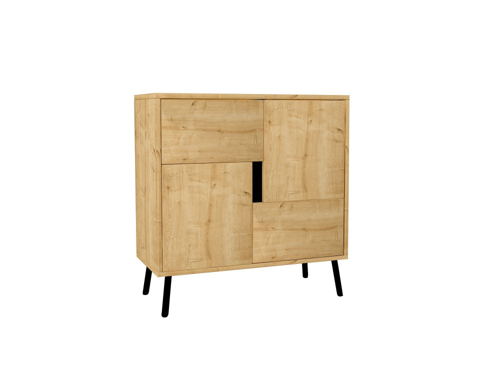 Drewniany kredens "Darien" - 76 x 35 x 79 cm - Beżowy