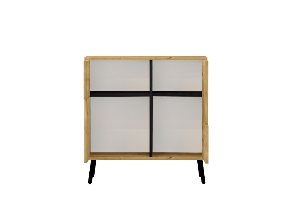 Drewniany kredens "Darien" - 76 x 35 x 79 cm - Beżowy