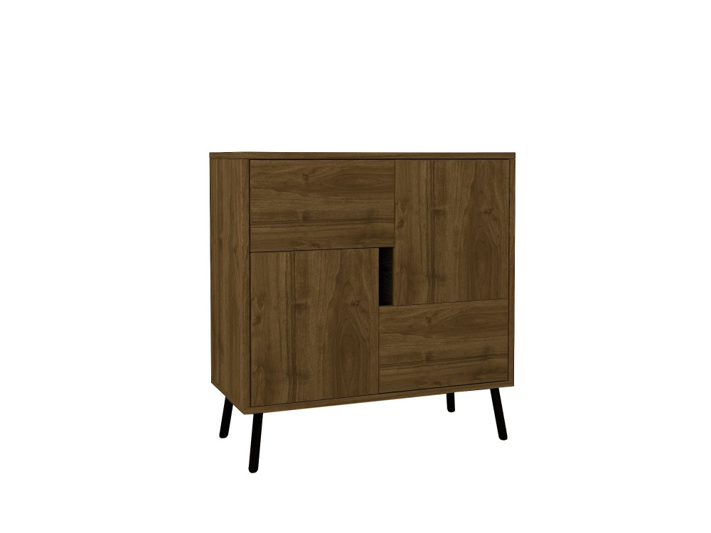 Drewniany kredens "Darien" - 76 x 35 x 79 cm - Brązowy
