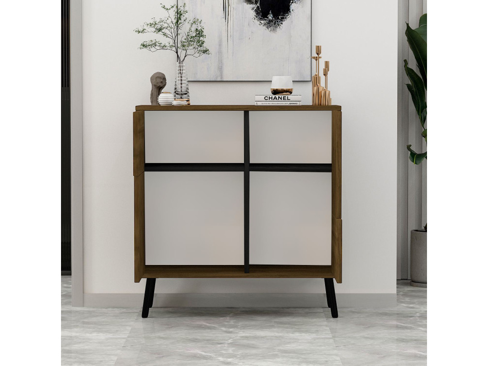 Drewniany kredens "Darien" - 76 x 35 x 79 cm - Brązowy