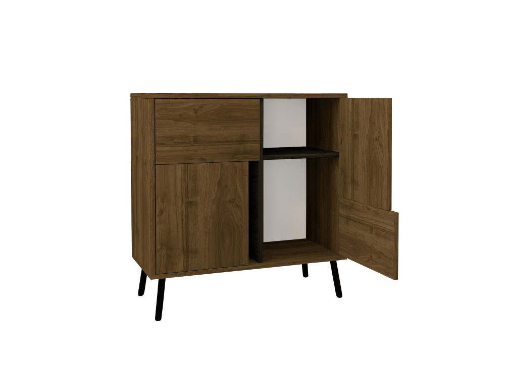 Drewniany kredens "Darien" - 76 x 35 x 79 cm - Brązowy