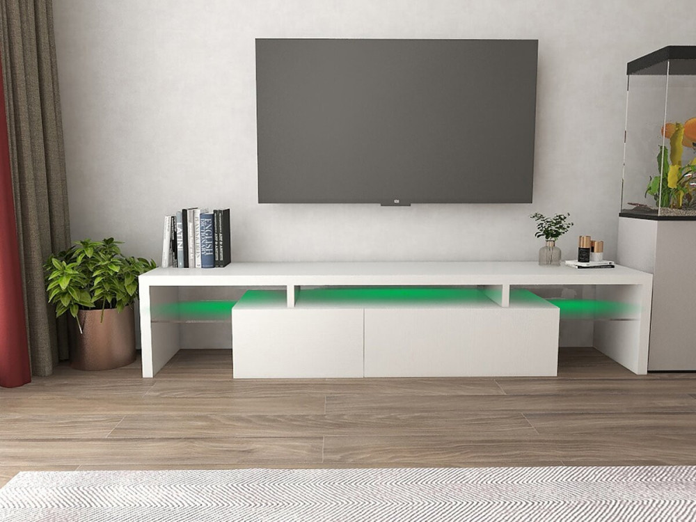 Stojak na telewizor "Tina" LED lakierowany - 187,5 x 34 x 38 cm - biały
