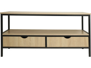 Szafka RTV w stylu industrialnym z szufladą "Detroit" - 113 x 40 x 55 cm - beżowa