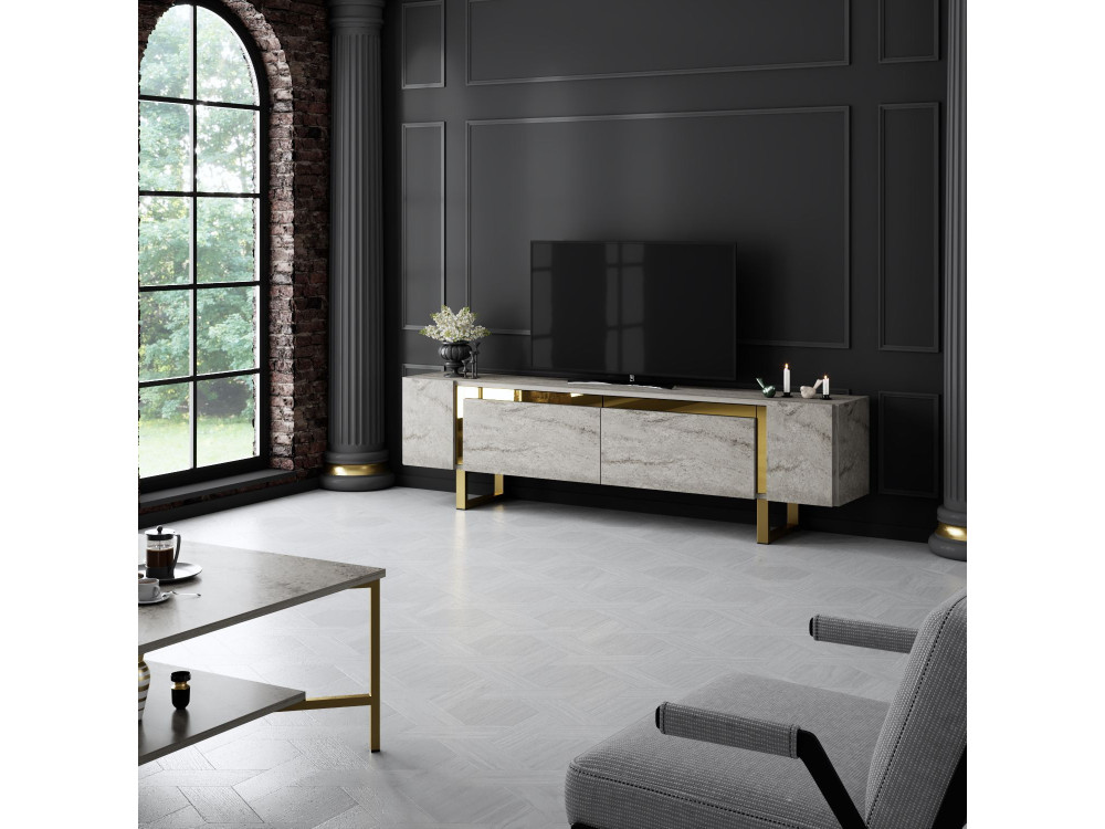 Drewniana podstawa pod telewizor "Yildiz" - 180 x 30 x 50 cm - TravertinOr