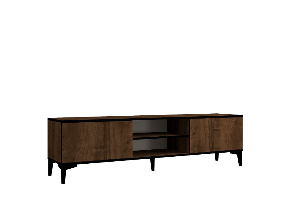 Drewniana podstawa pod telewizor "Erem" - 180 x 40 x 45 cm - orzech czarny