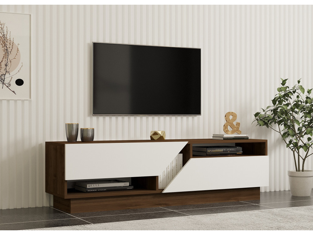 Drewniana podstawa pod telewizor "Koza" - 160 x 40 x 45 cm - OrzechBiały