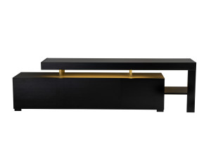 Drewniany stojak TV "Beliz" 192 x 37 x 53 cm - Czarne drewno