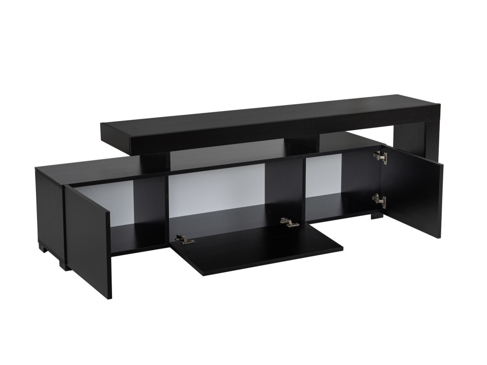 Drewniany stojak TV "Beliz" 192 x 37 x 53 cm - Czarne drewno
