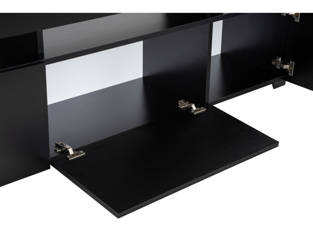 Drewniany stojak TV "Beliz" 192 x 37 x 53 cm - Czarne drewno