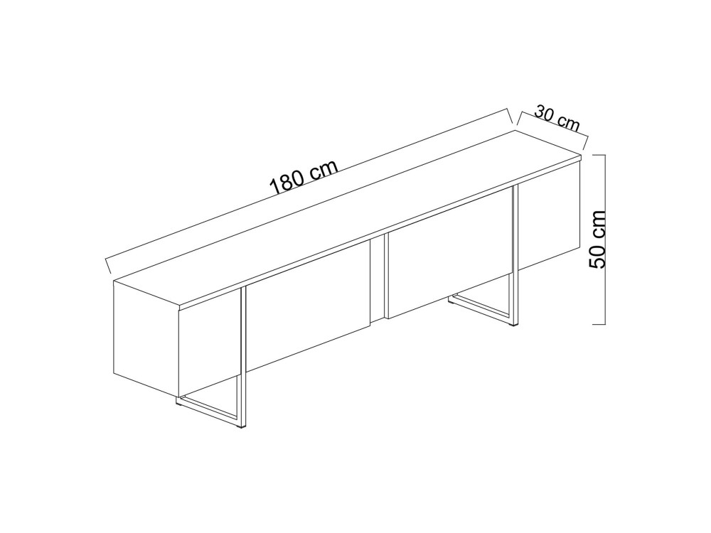 Drewniana podstawa pod telewizor "Luxe" - 180 x 30 x 50 cm - orzech czarny