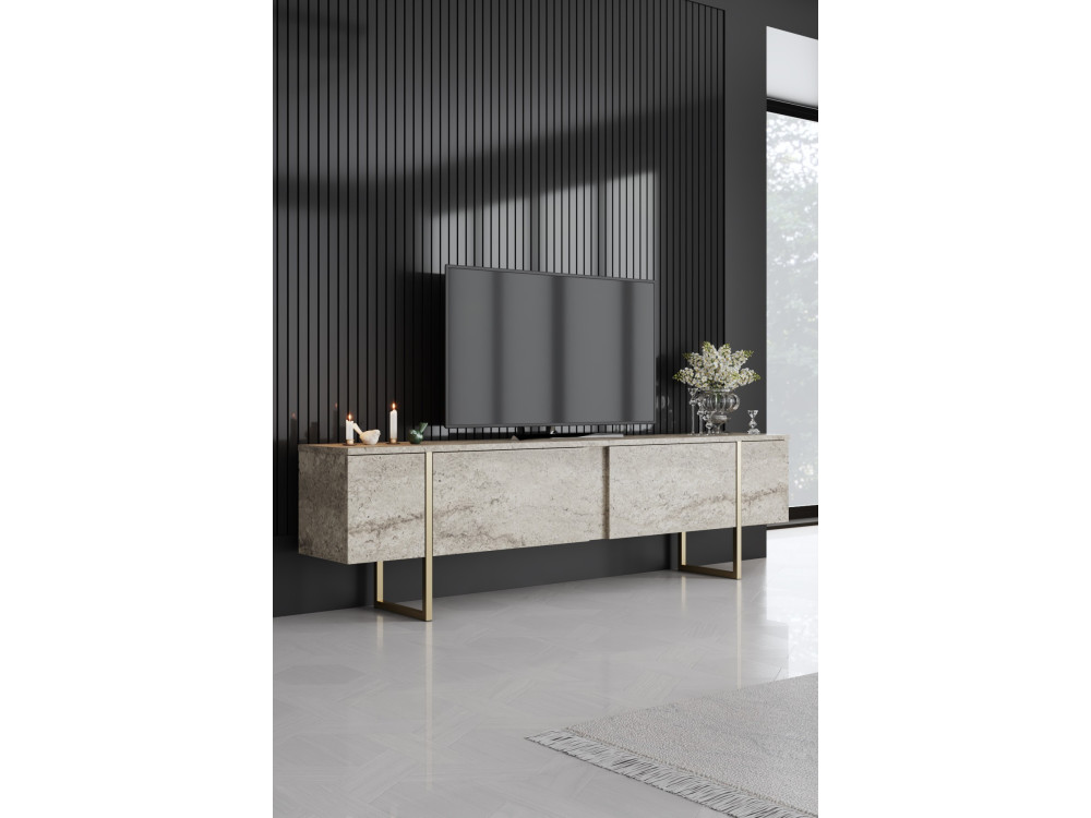 Drewniana podstawa pod telewizor "Luxe" - 180 x 30 x 50 cm - TravertinOr