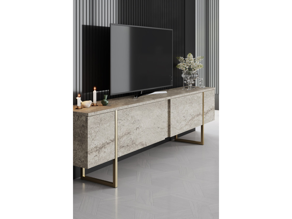 Drewniana podstawa pod telewizor "Luxe" - 180 x 30 x 50 cm - TravertinOr