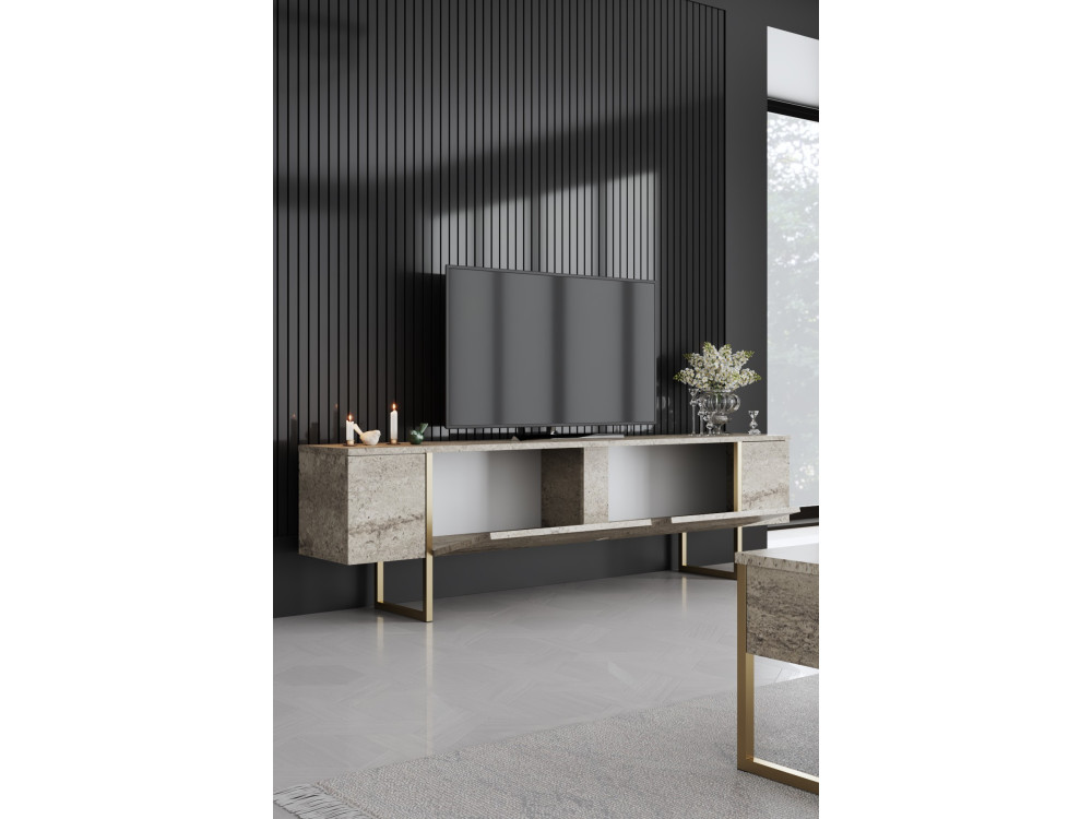 Drewniana podstawa pod telewizor "Luxe" - 180 x 30 x 50 cm - TravertinOr