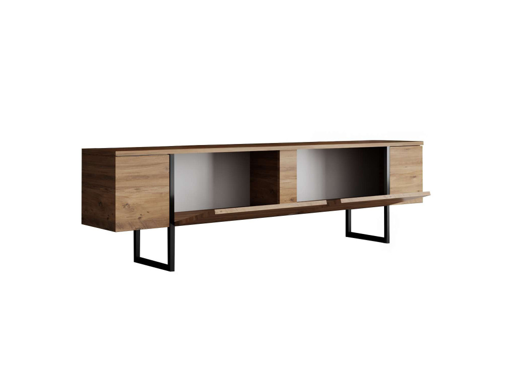 Drewniany stojak pod telewizor "Luxe" - 180 x 30 x 50 cm - Brązowy