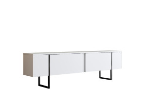 Drewniana podstawa pod telewizor "Luxe" - 180 x 30 x 50 cm - Biały