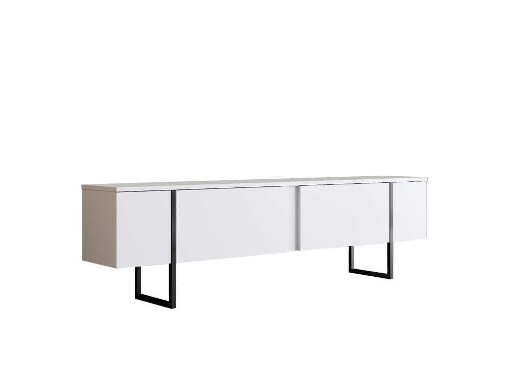 Drewniana podstawa pod telewizor "Luxe" - 180 x 30 x 50 cm - Biały