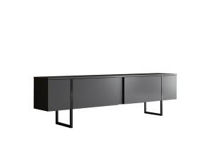 Drewniana podstawa pod telewizor "Luxe" - 180 x 30 x 50 cm - Czarny