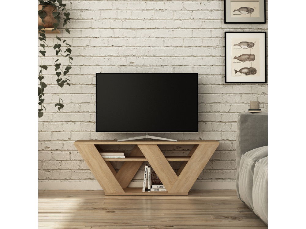 Drewniana podstawa pod telewizor "Pipralla" - 110 x 30 x 40 cm - Dąb