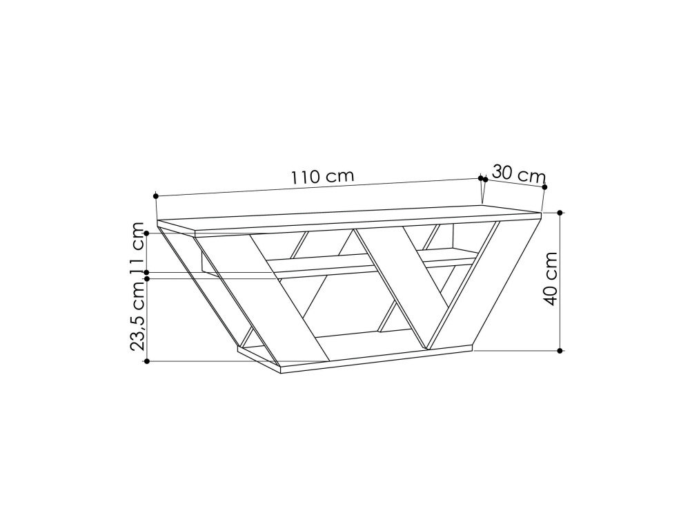 Drewniana podstawa pod telewizor "Pipralla" - 110 x 30 x 40 cm - Dąb
