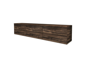 Podwieszany drewniany stojak TV "Neon" z oświetleniem LED - 160 x 32 x 35 cm - Brązowy