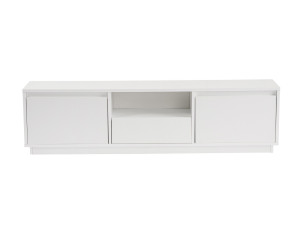 Drewniany stojak TV "Vanguard" - 160 x 29 x 42 cm - Naturalny biały