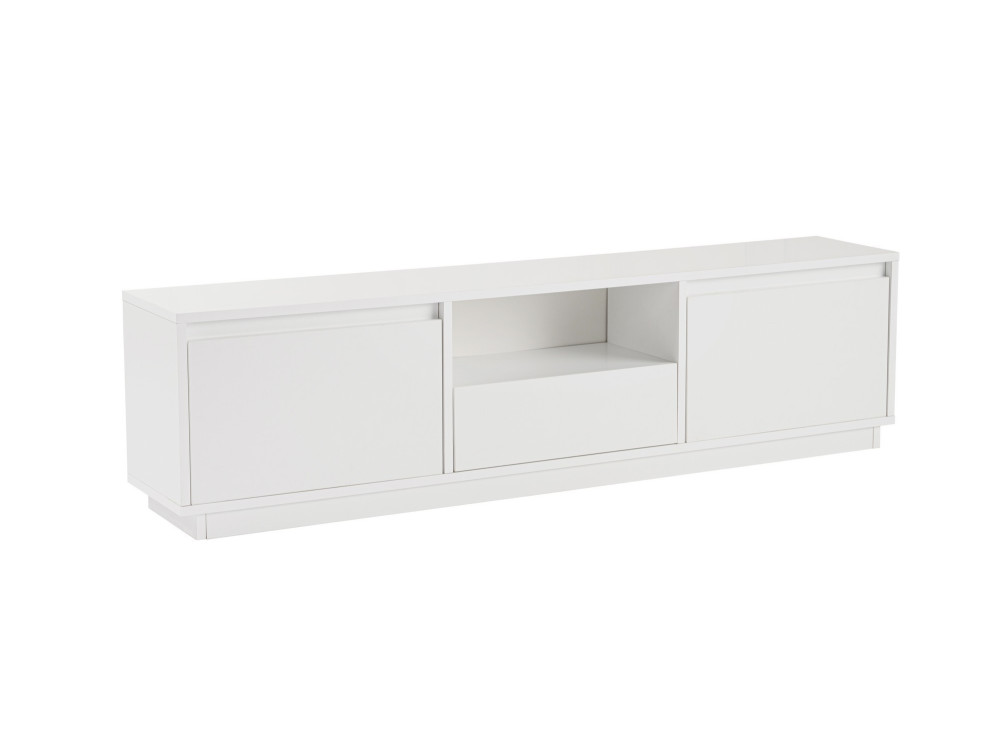 Drewniany stojak TV "Vanguard" - 160 x 29 x 42 cm - Naturalny biały