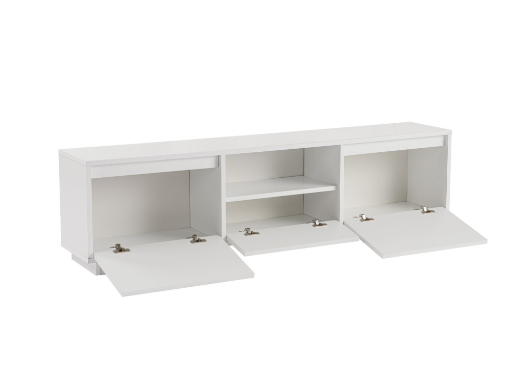 Drewniany stojak TV "Vanguard" - 160 x 29 x 42 cm - Naturalny biały
