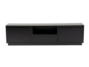 Drewniana podstawa pod telewizor "Vanguard" 160 x 30 x 42 cm - Czarne drewno