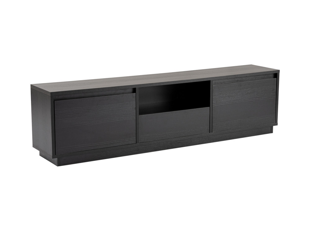 Drewniana podstawa pod telewizor "Vanguard" 160 x 30 x 42 cm - Czarne drewno
