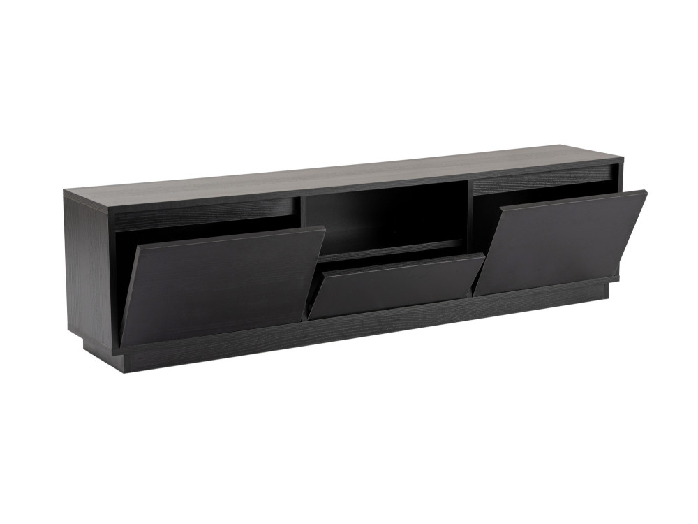 Drewniana podstawa pod telewizor "Vanguard" 160 x 30 x 42 cm - Czarne drewno