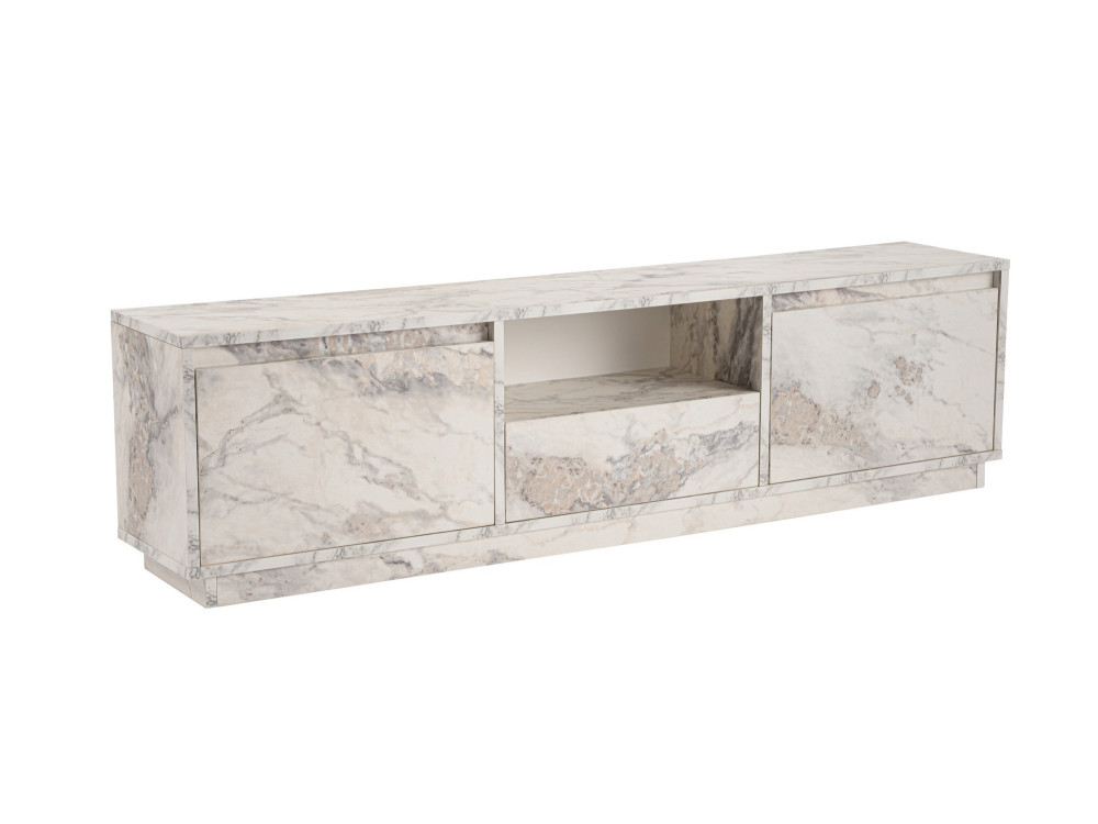 Drewniana podstawa pod telewizor "Vanguard" 160 x 30 x 42 cm - marmur frezja