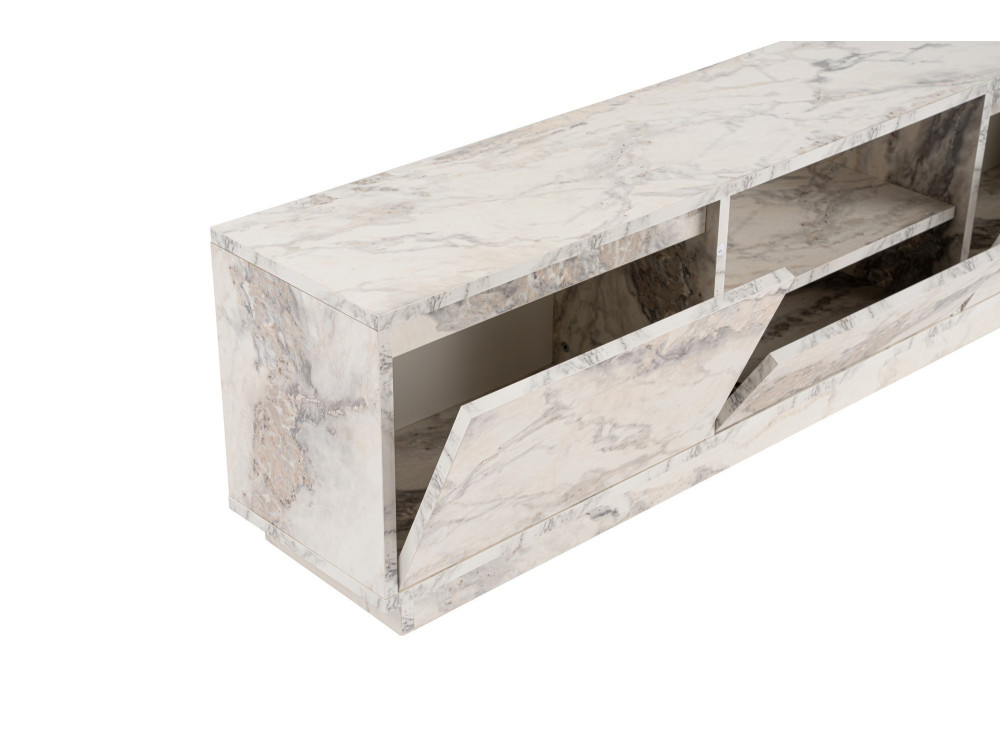 Drewniana podstawa pod telewizor "Vanguard" 160 x 30 x 42 cm - marmur frezja
