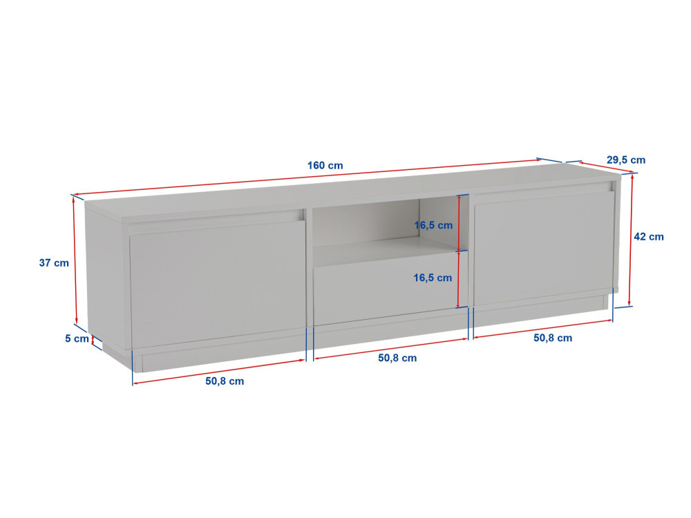 Drewniana podstawa pod telewizor "Vanguard" 160 x 30 x 42 cm - marmur frezja