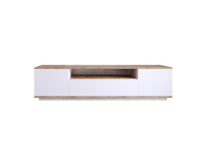 Drewniana podstawa pod telewizor FR7 - 180 x 44 x 44 cm - sosna atlantycka-biała