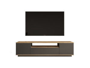 Drewniana podstawa pod telewizor FR7 - 180 x 44 x 44 cm - Sosna atlantyckaAntracyt