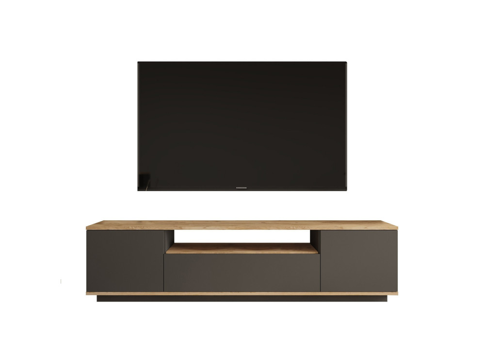 Drewniana podstawa pod telewizor FR7 - 180 x 44 x 44 cm - Sosna atlantyckaAntracyt