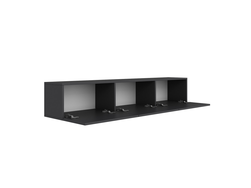Drewniana szafka pod telewizor "West" 150 x 32 x 30 cm - Antracyt