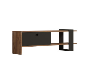 Drewniana podstawa pod telewizor "Ova" - 120 x 25 x 36 cm - dąb-antracyt