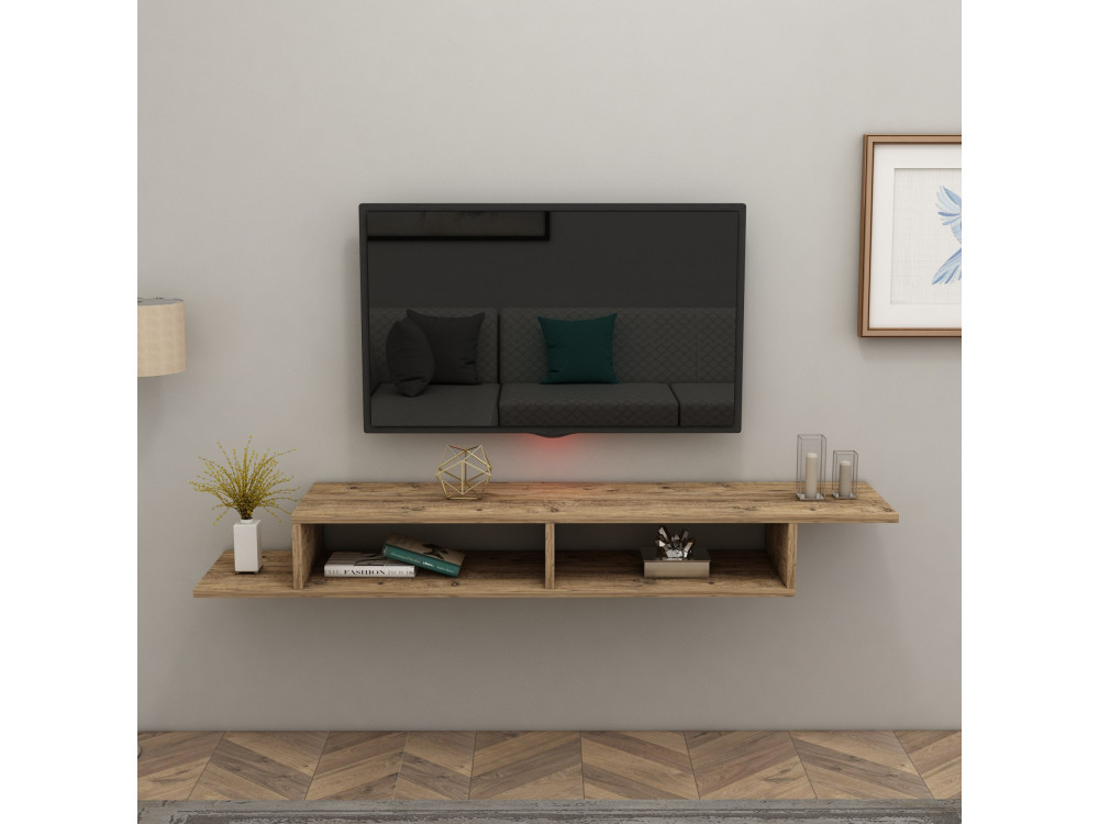 Drewniany stojak na telewizor "Muson" - 120 x 29 x 18 cm - sosna atlantycka