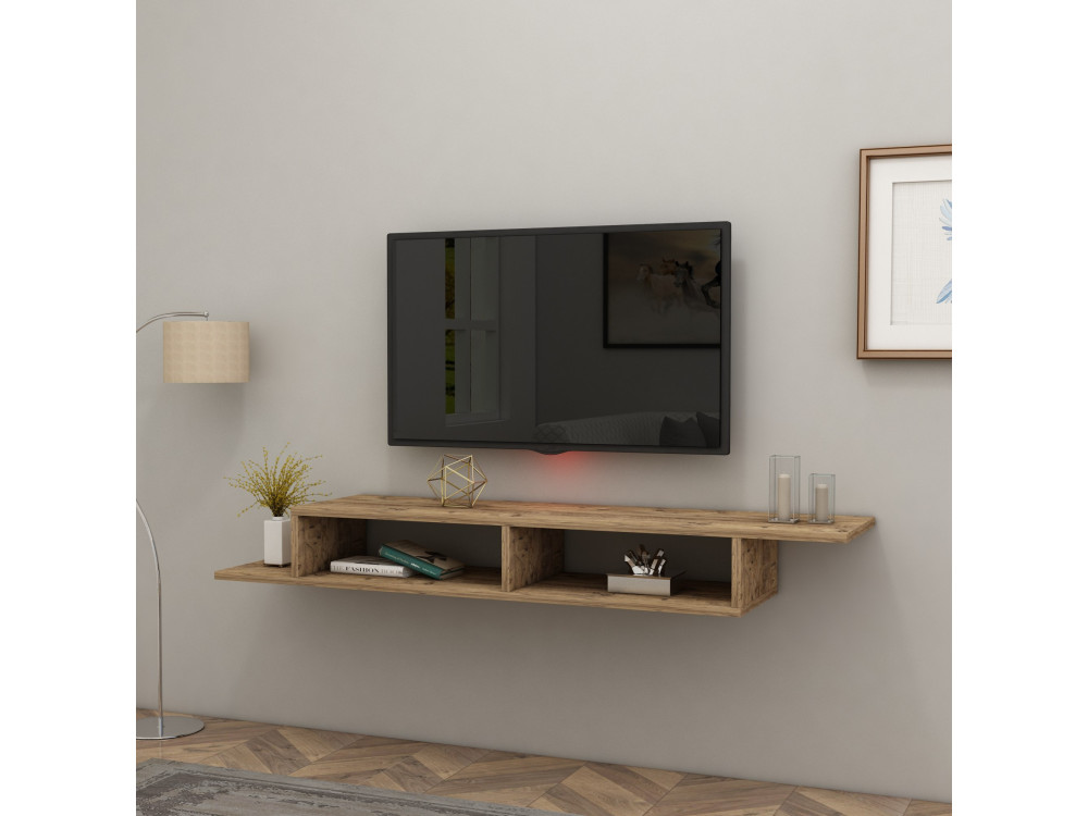Drewniany stojak na telewizor "Muson" - 120 x 29 x 18 cm - sosna atlantycka