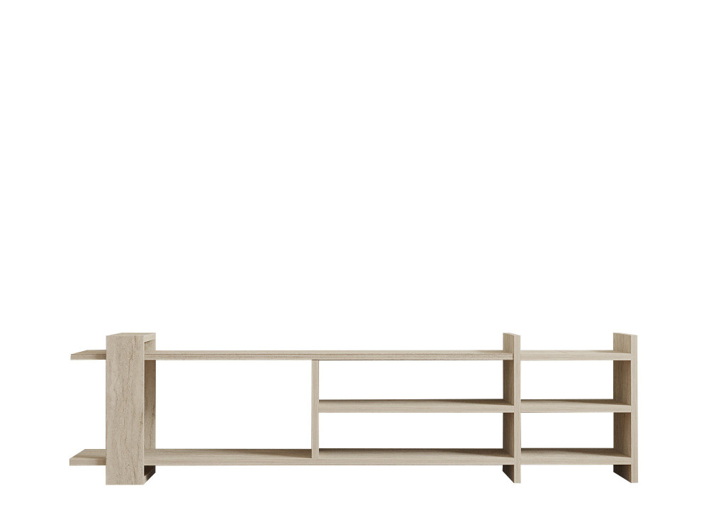 Drewniana podstawa pod telewizor "Zeyna" - 156 x 29 x 40 cm - trawertyn