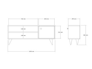 Drewniana podstawa pod telewizor "Jena" - 120 x 29 x 50 cm - sosna atlantycka