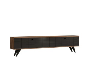 Drewniana podstawa pod telewizor "Alberi" - 160 x 25 x 35 cm - Antracytowy szary
