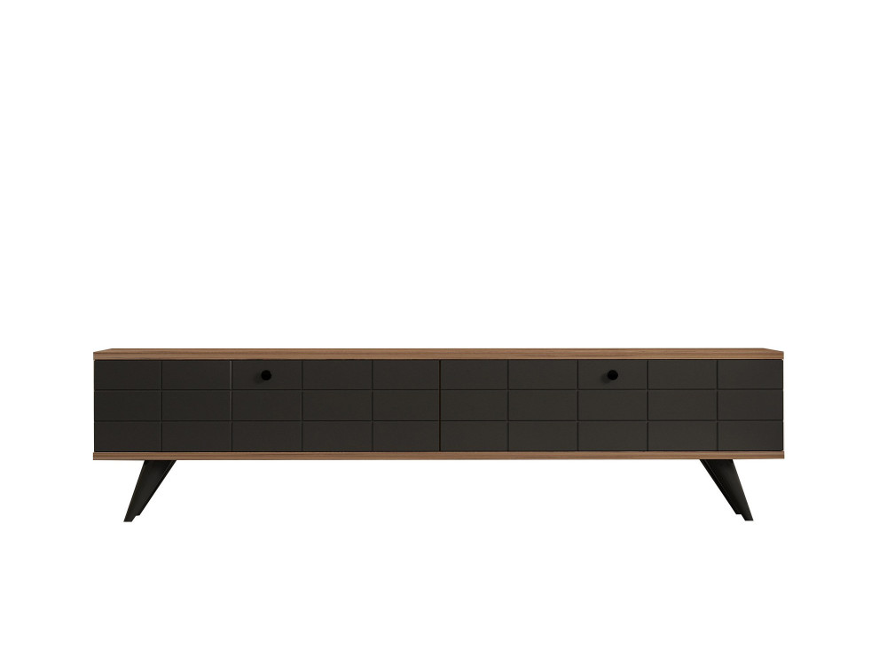 Drewniana podstawa pod telewizor "Alberi" - 160 x 25 x 35 cm - Antracytowy szary